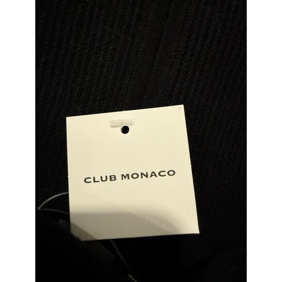 Club Monaco Raeni Solid Black Ribbed Knit Halter Top With Tie Back Closure Size - Picture 6 of 6